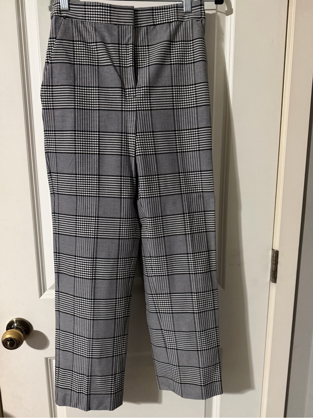 Express Black and White Glen Plaid Wide-Leg Pants